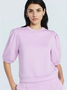 A452 Scoop Women's and Women's Plus Scubaknit Pleated Sleeve Top NWT